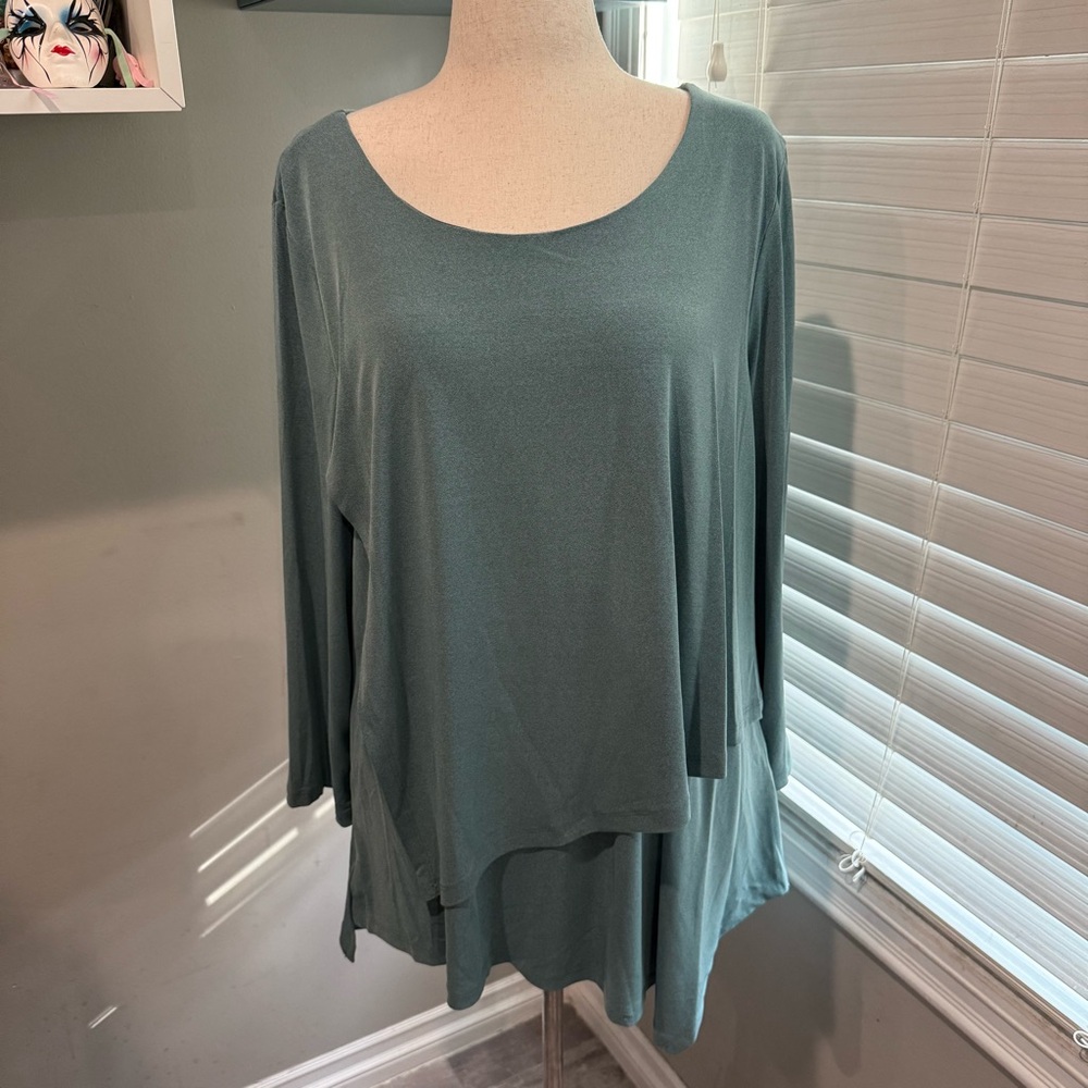 By‎ JJ Double Layered Green Women's Top